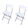 2 sillas de jardín plegables de plástico y acero blanco y gris