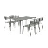 Ensemble de jardin en métal savane table rectangulaire et 6 chaises