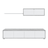 Salón alida melamina, blanco artik, 200 x 43 x 40,7