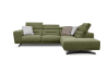 Canapé d'angle droit 5 places tissu vert