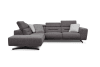 Canapé d'angle gauche 5 places tissu gris foncé