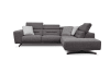 Canapé d'angle droit 5 places tissu gris foncé