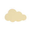 Nube infantil artesanal de madera de pino amarillo 41x25 cm