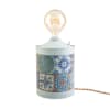 Lámpara artesanal de metal reciclado multicolor 48x20 cm