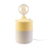 Lámpara artesanal de metal reciclado beige y amarillo 48x20 cm