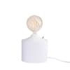 Lámpara artesanal de metal reciclado blanco 37x20 cm
