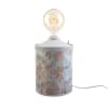 Lámpara artesanal de metal reciclado multicolor 48x20 cm