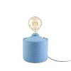 Lámpara artesanal de metal reciclado azul 37x20 cm