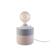 Lámpara artesanal de metal reciclado beige y gris 37x20 cm