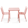 Set aus quadratischem Tisch und 2 Stühlen Rosa