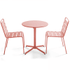 Zusammenklappbarer runder Tisch und 2 Stühle Rosa
