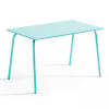 Table de jardin en acier 120 x 70 cm turquoise
