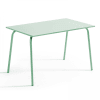 Mesa de jardín de acero de 120 x 70 cm en color verde salvia