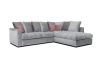 Canapé d'angle droit 5 places tissu gris