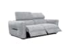 Canapé droit 3 places avec 2 relax électriques tissu gris clair