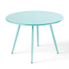 Table basse ronde en métal turquoise 40 cm