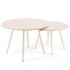 Lot de 2 tables basses ronde en acier ivoire 50 cm