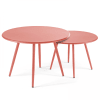 Lot de 2 tables basses ronde en acier argile 50 cm