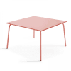 Table à manger carrée en acier argile 120 cm