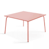 Table de jardin carrée 80cm métal taupe Zago - Mr Scandinave