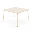 Table à manger carrée en acier ivoire 120 cm