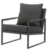 Fauteuil lounge en tissu Anthracite et métal noir