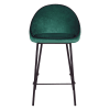 Chaise de bar velours vert canard surpiqué design