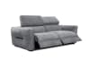 Canapé droit 3 places avec 2 relax électriques tissu gris moyen