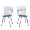 Lot de 2 chaises design en métal bleu