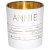 Photophore prénom en verre blanc et or Annie