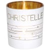 Photophore prénom en verre blanc et or Christelle