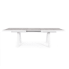 Tavolo da giardino allugabile in ceramica bianco 205-265x103 cm