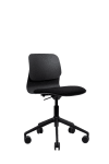 Chaise de bureau design noire pivotante sur roulettes