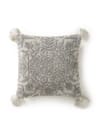 Copricuscino in cotone bianco ricamato in marrone 40x40 cm | Leroy Merlin