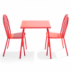 Stuhl Gartentisch Bistro und 2 Stühle aus rotem Stahl