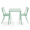 Stuhl Gartentisch quadratisch und 2 Bistrostühle in salbeigrün