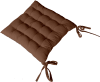 Galette de chaise piquée en coton chocolat 40x40cm