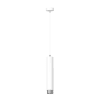 Lámpara colgante elegante cilíndrico blanco con detalles en cromo