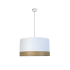 Lámpara colgante natural con pantalla textil blanco y madera ø40
