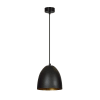 Lámpara colgante con pantalla en forma de cúpula negra y dorada ø18cm