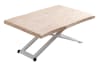 Table basse rehaussable bois et acier blanc L120