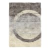 Tapis à poils longs motifs cercles gris 120x170