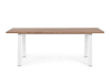 Tavolo in legno con piedi in metallo da giardino bianco 200 x 100 cm
