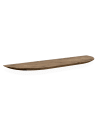 Estante redondeado de madera maciza flotante tono envejecido 120x3,2cm