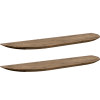 Pack 2 estanterías redondeadas de madera flotantes marrón 120x3,2cm