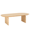 Mesa de centro ovalada de madera maciza en tono medio de 100cm