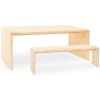 Pack mesa comedor y banco de madera maciza natural de 200x75cm