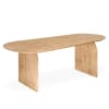 Mesa de comedor ovalada de madera maciza en tono medio de 160cm