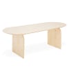 Mesa de comedor ovalada de madera maciza en tono natural 160x75,2cm