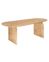 Table à manger ovale en bois de sapin marron clair 180 cm